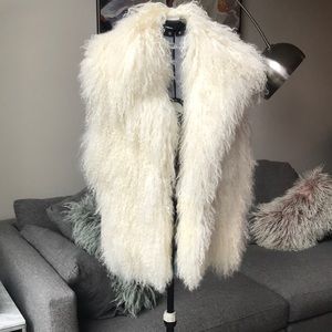 Michael Kors Mongolian Fur Sweater Vest